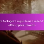 Care Packages: Unique items, Limited-time offers, Special rewards