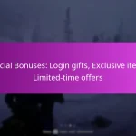 Special Bonuses: Login gifts, Exclusive items, Limited-time offers